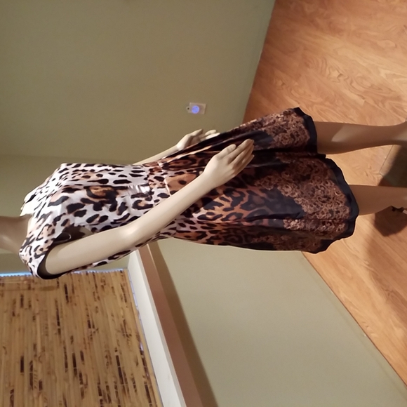 Boston Proper Fit & Flare Animal Print Sleeveless Dress Size 18 - Picture 3 of 12